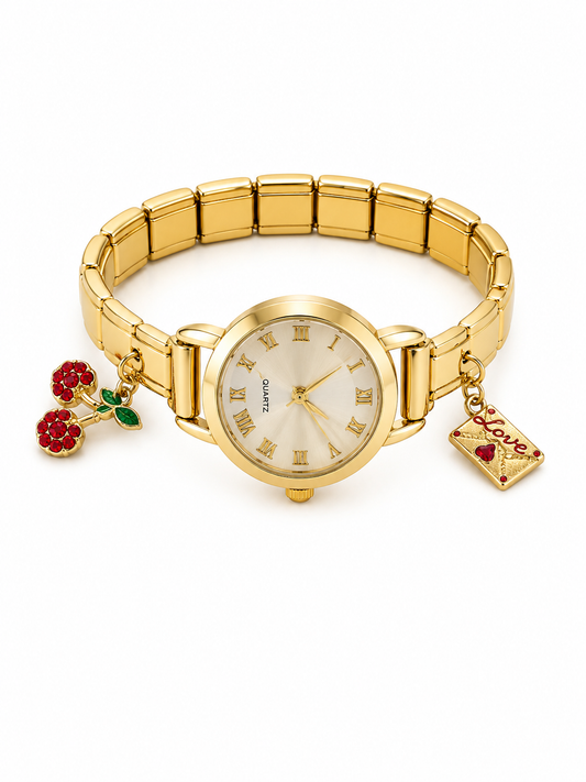Ρολόι Italian set charms gold