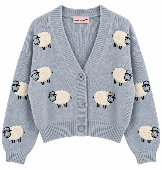 Sheep cardigan σιέλ